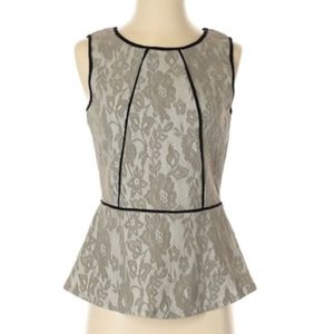 ANTHROPOLOGIE Weston Wear Lace Peplum Top Sz M